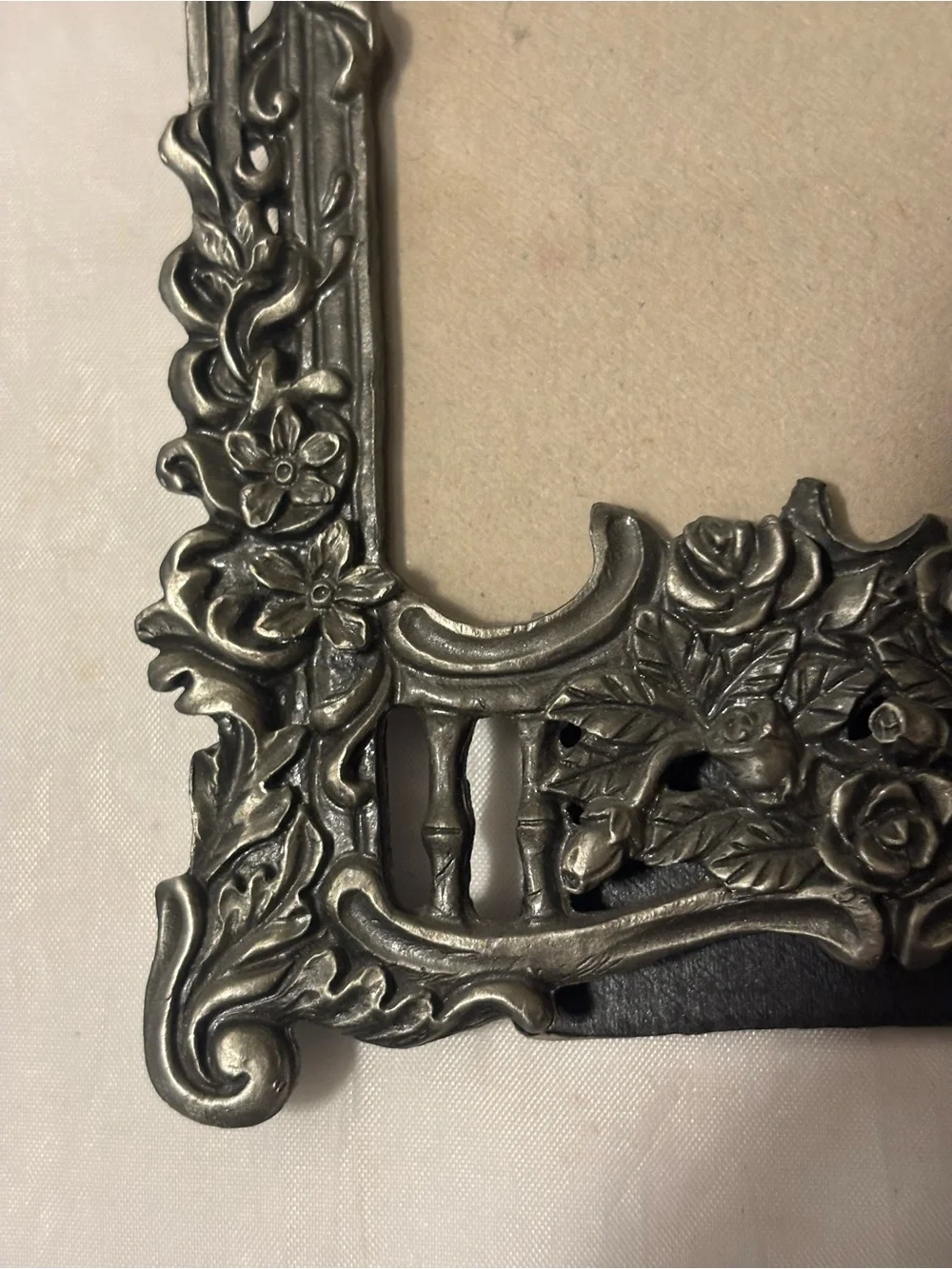 Ornate Silver-Tone Cherub Picture Frame - Decorative Home Accent